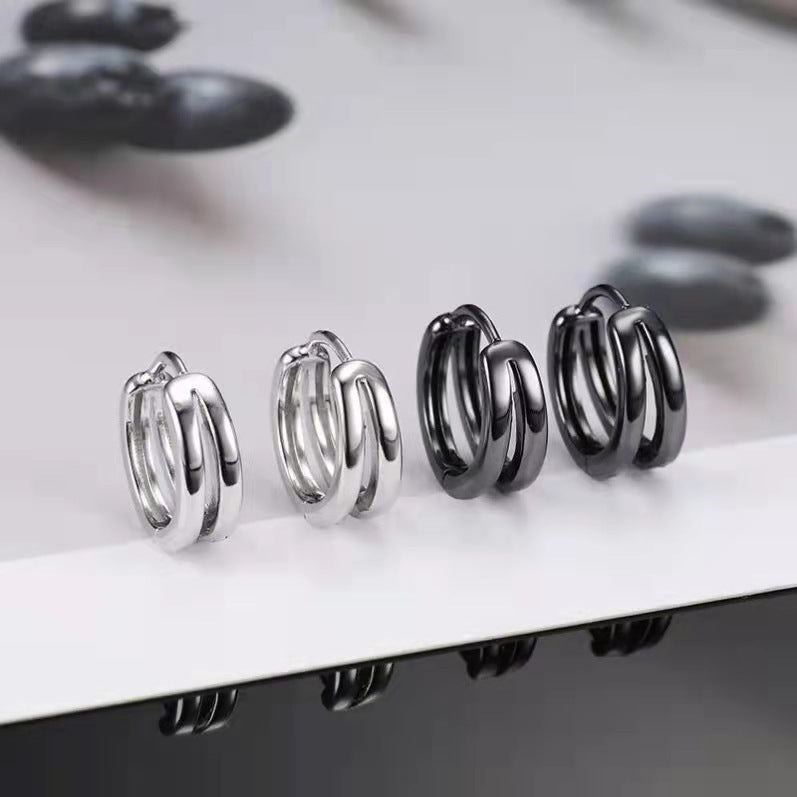 ダブルライン フープピアス